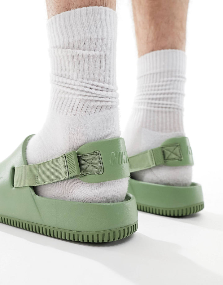 Nike Calm Mule Slides in Khaki