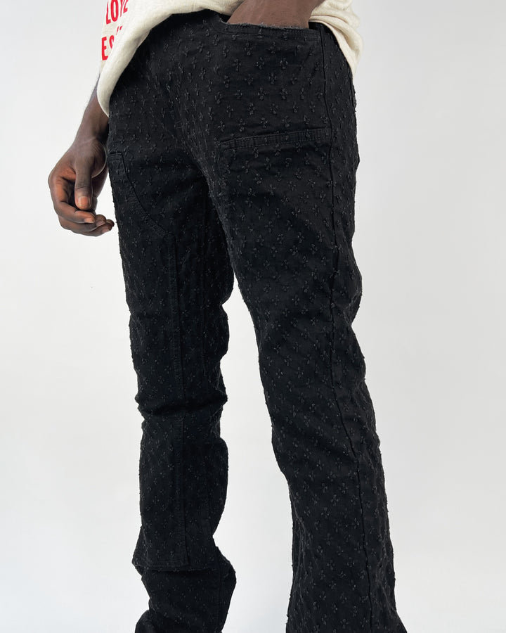 FWRD pattern flare jeans in black
