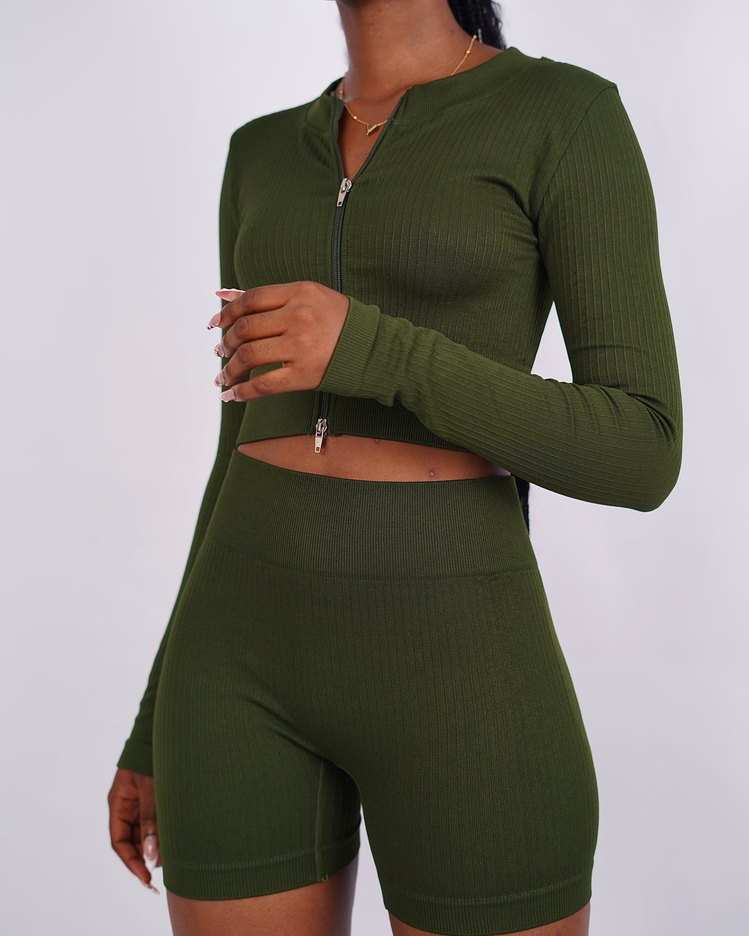 Garm Island Seamless Ribbed Long Sleeve in Green