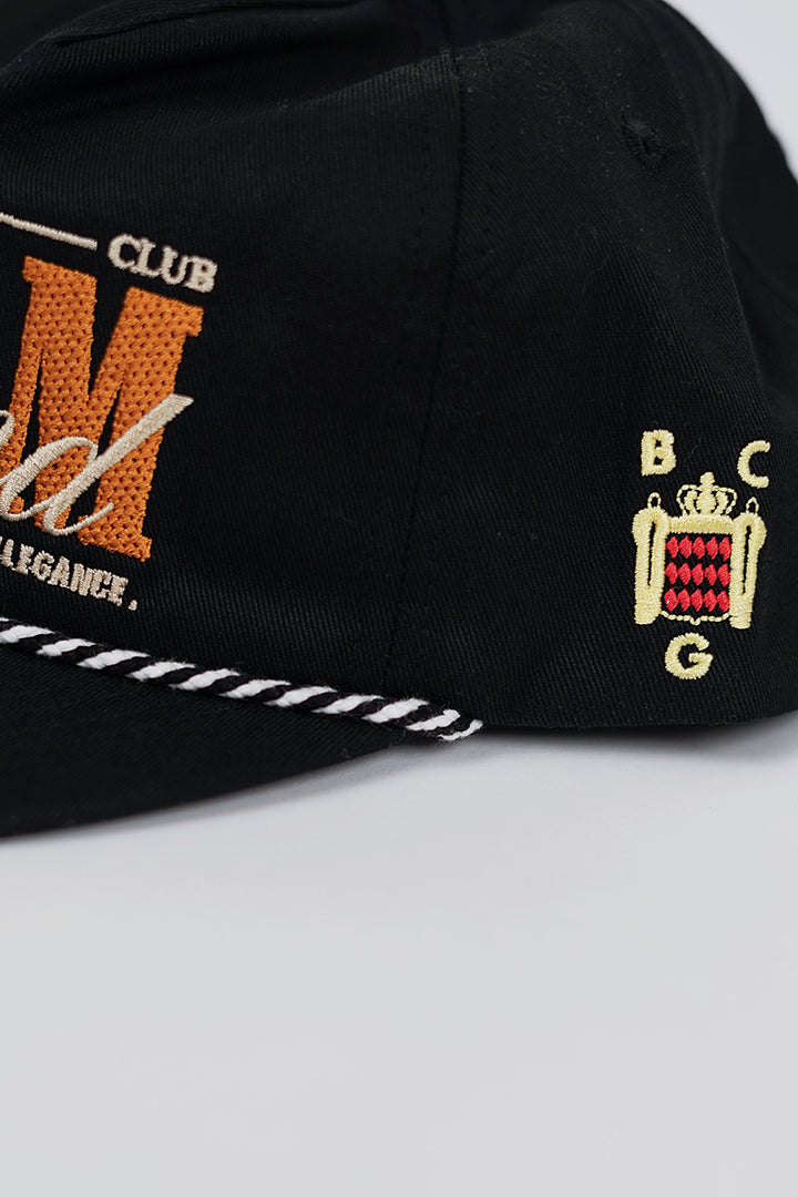Garm Island Boat Club Captain Panel Cap in Black
