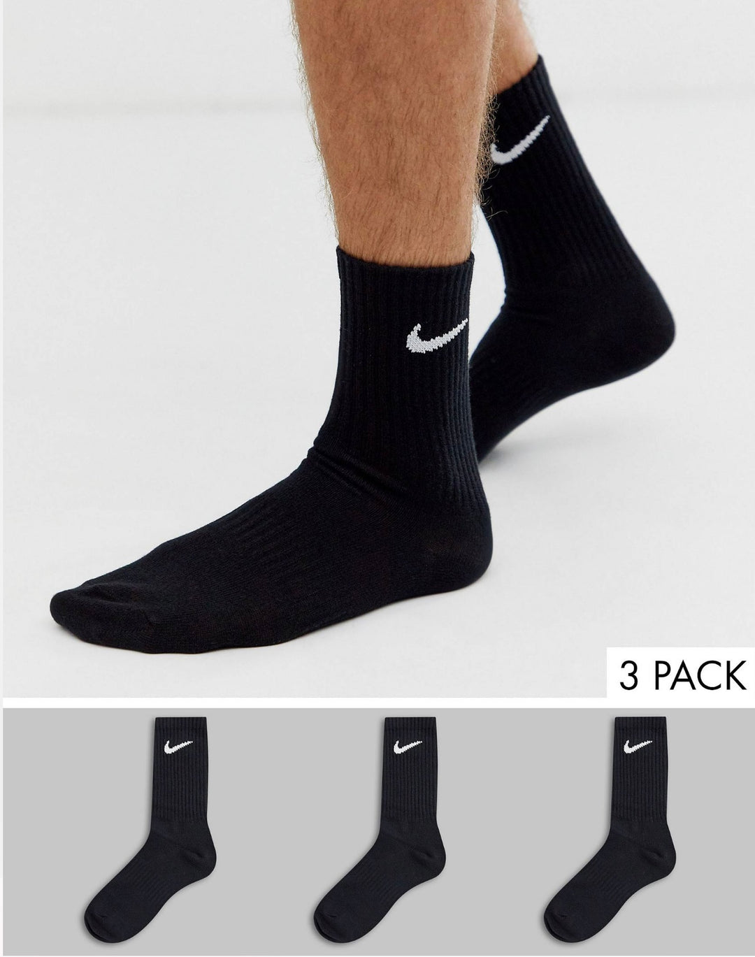 Nike 3 pack Crew Socks in black