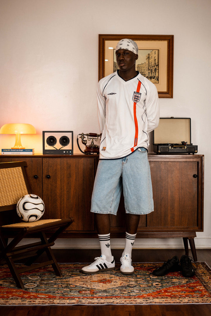 England 2002 Longsleeve Retro Jersey in White