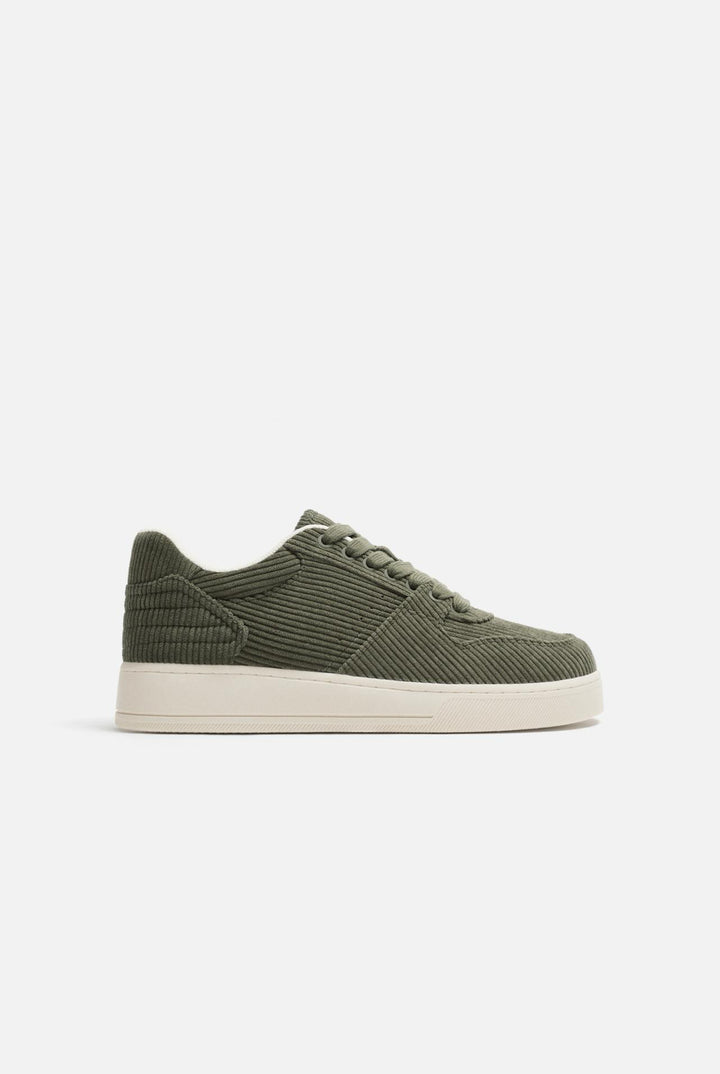 ZARA CORDUROY TRAINERS IN GREEN