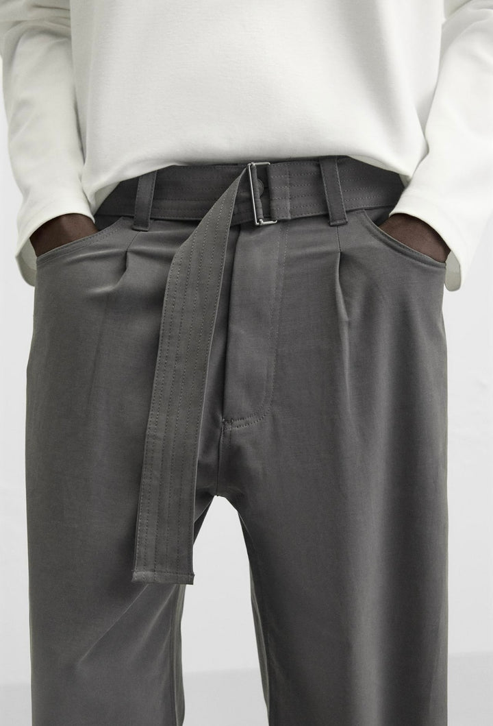 ZARA PLEATED TROUSERS WITH BELT