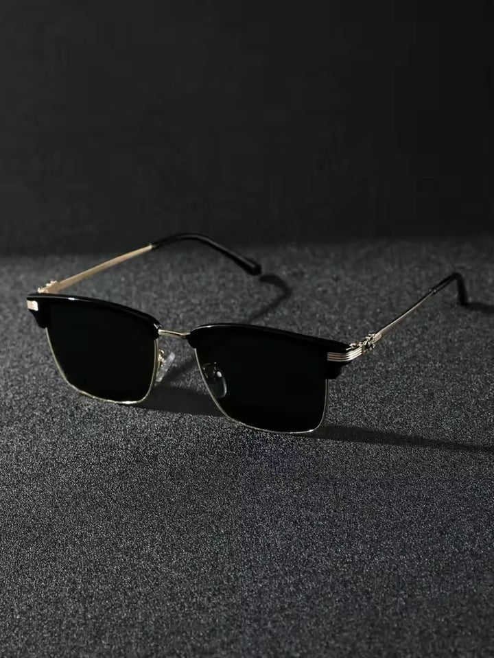 Men's Metal Punk Sun glasses in Black