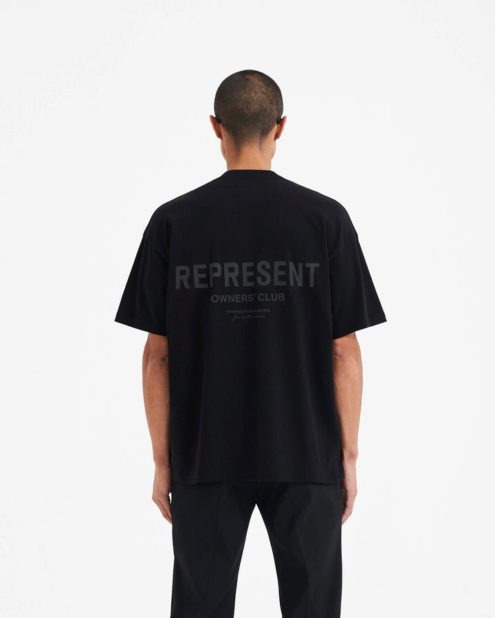 REPRESENT OWNERS CLUB T-SHIRT IN BLACK REFLECTIVE