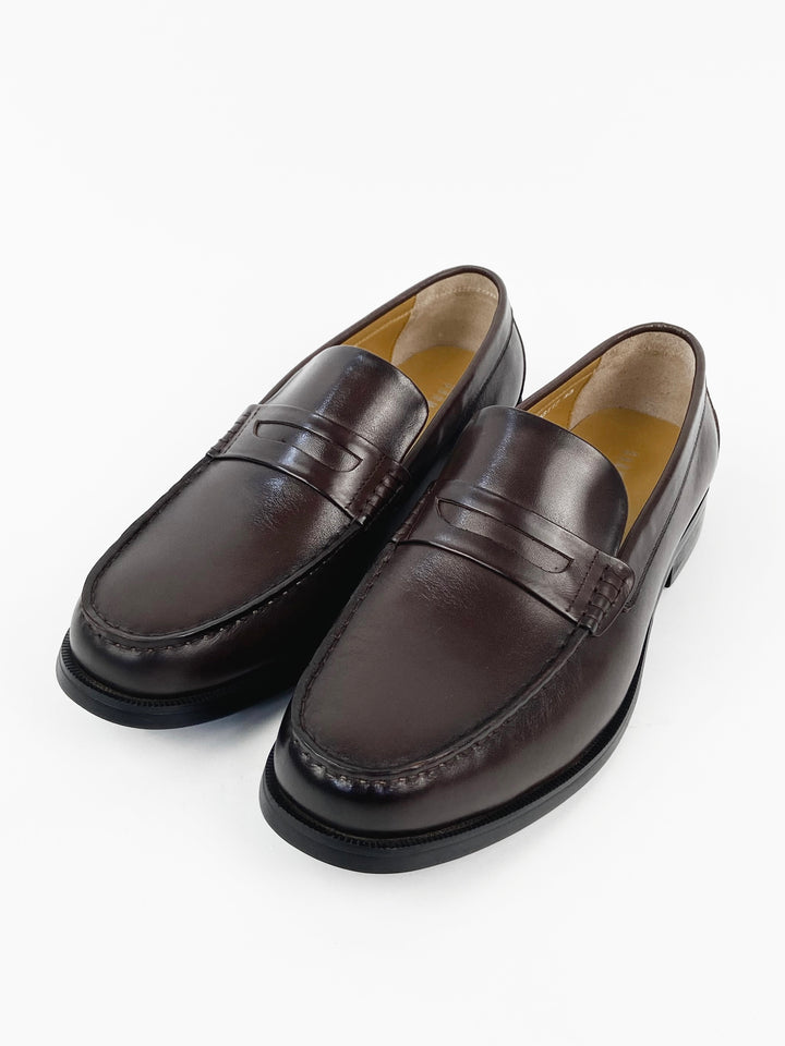 Garm Island Vintage Calf Leather Penny Loafers in Brown