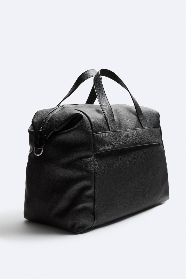 Zara Soft Embossed Duffel Bag in black