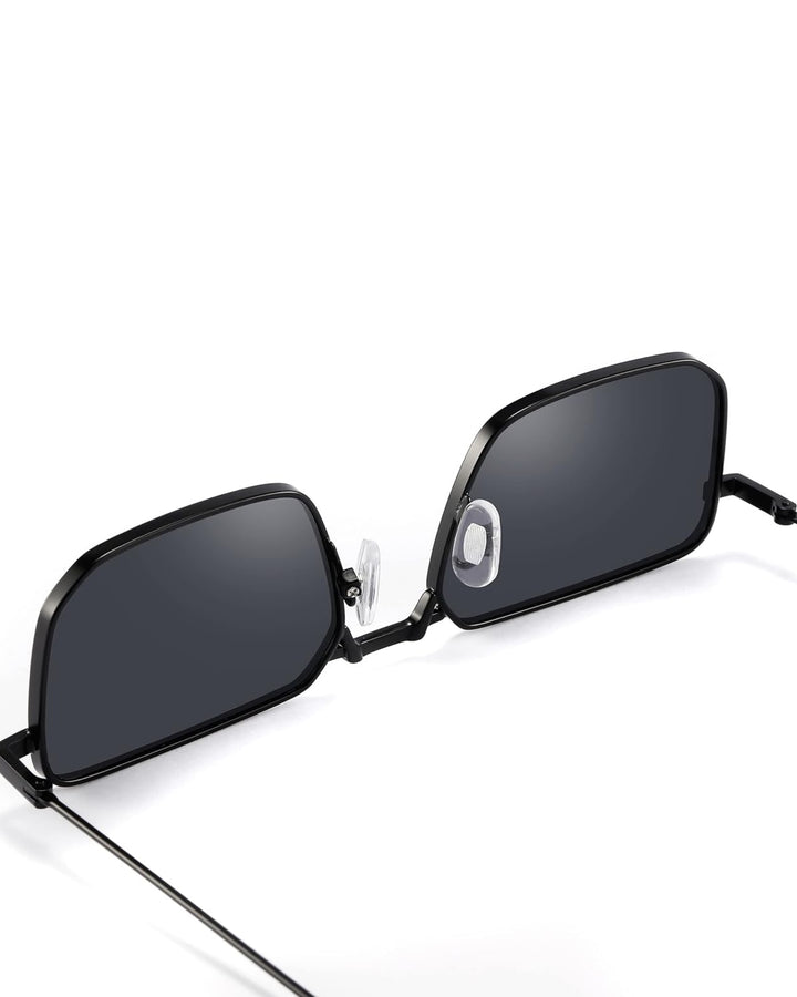 Full black rectangular rim sun glasses