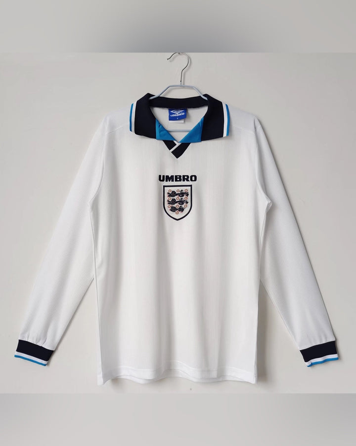 England 1996 Home Retro Jersey Longsleeve T-shirt in white