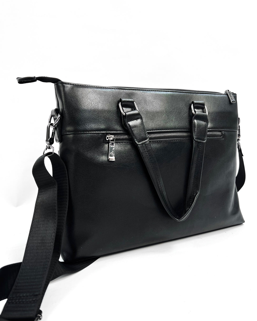 Garm Island Leather Briefcase in black