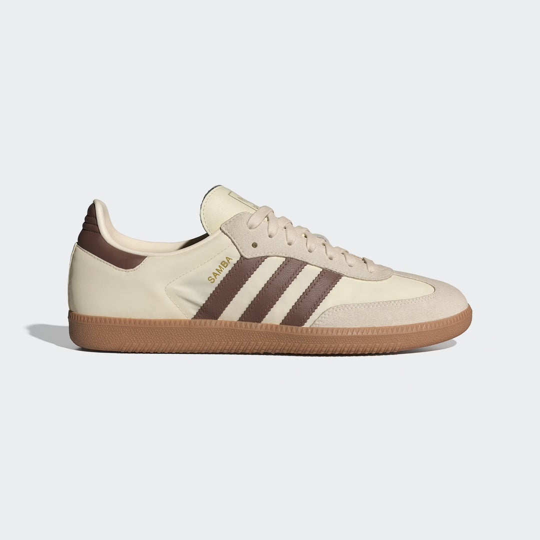 Adidas OG Ivory Collegiate Samba Trainers in Clay Strata
