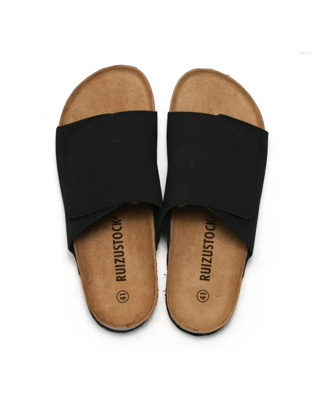 Ruizustock Cork Sandal Slippers in black