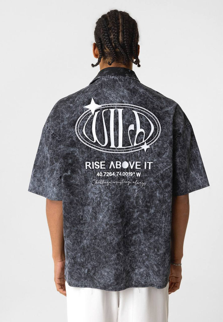 Essence of Life Wild Backprint Shirt in washed black