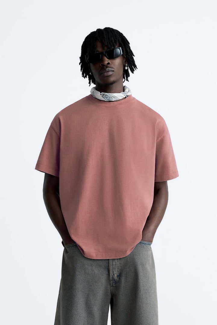 Basic Heavyweight T-shirt in dark chestnut