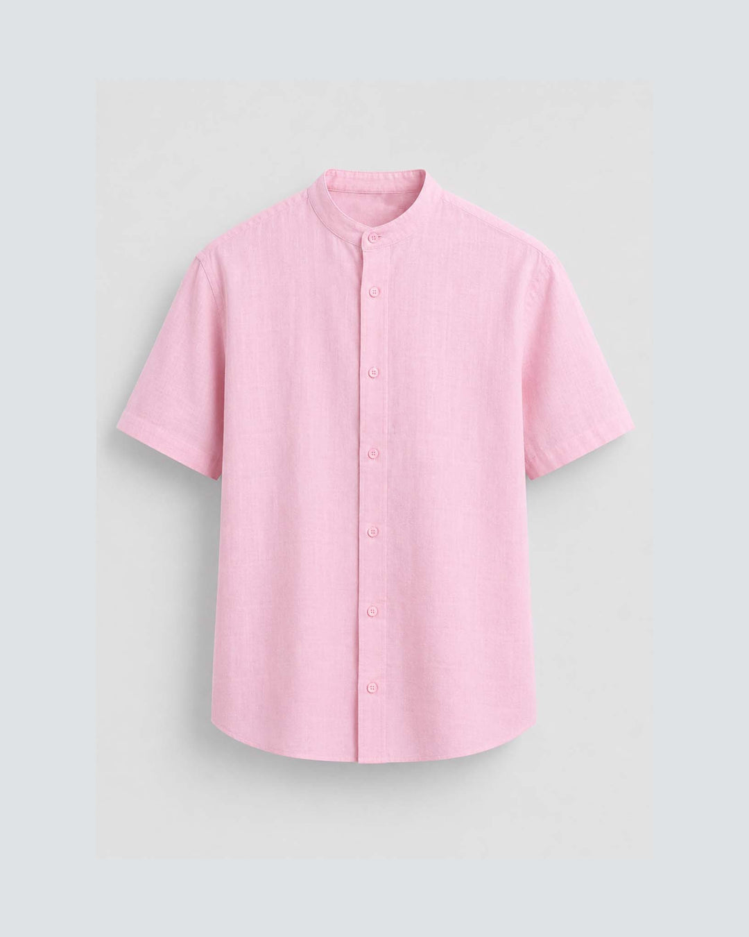 Massimo Linen Short Sleeve Button Down Shirt in Pink