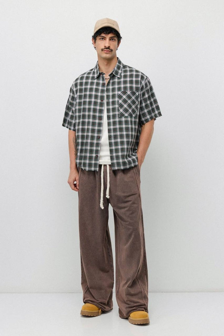 Vamos Plaid Short Sleeve shirt in Green