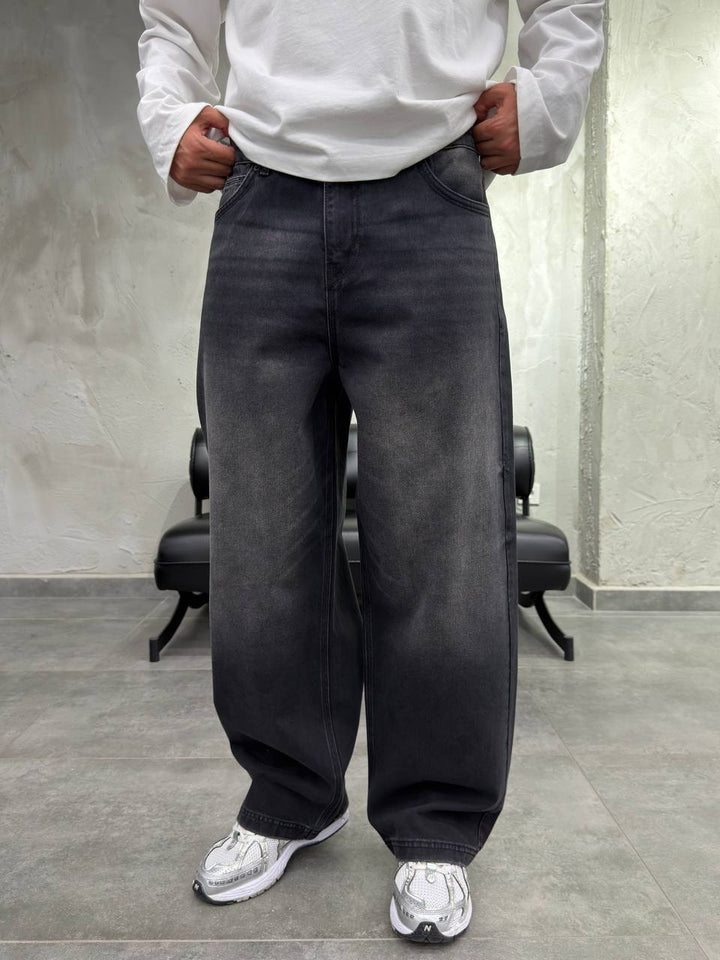 Difransel baggy jeans in washed charcoal