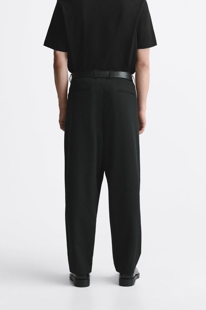 GIESTO pleated trousers in black