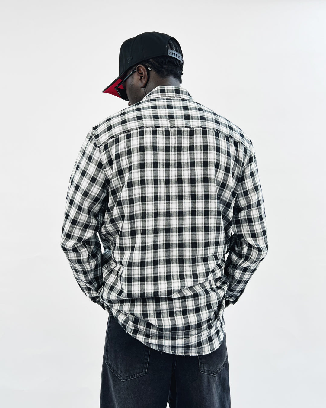 Atrium men’s plaid shirt in black and white