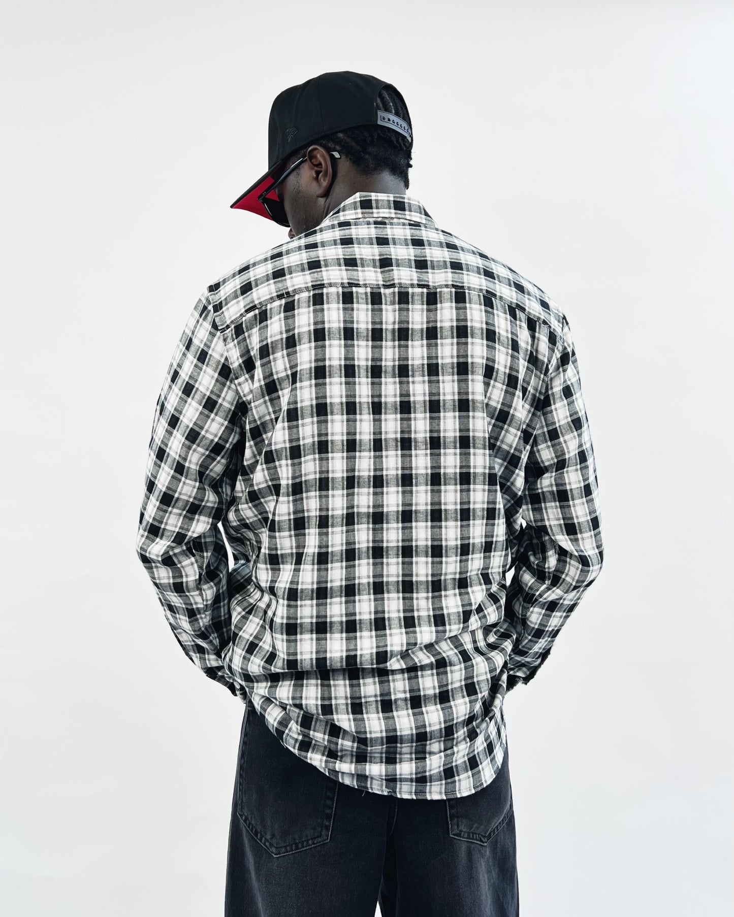 Atrium men’s plaid shirt in black and white Garmisland