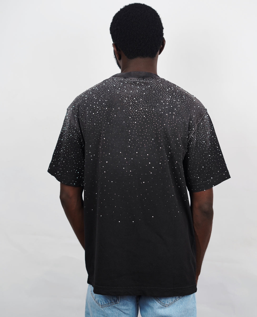 Rhinestone T-shirt in Black