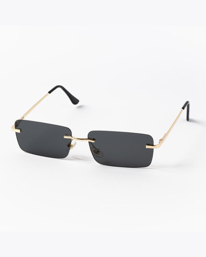 Rectangular Panthere sun glasses rimless in black