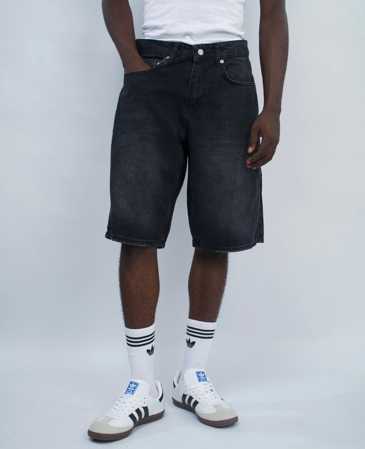 GIESTO denim shorts in black