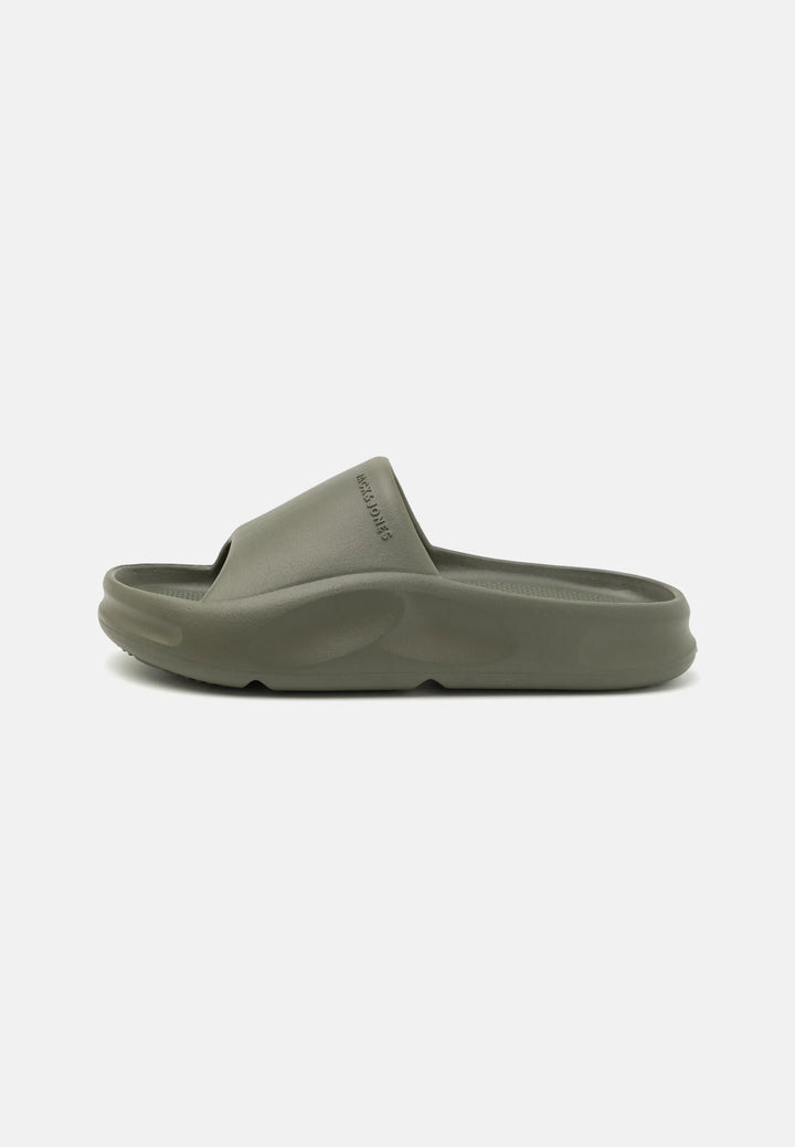 Jack & Jones Moulded Slides in Green