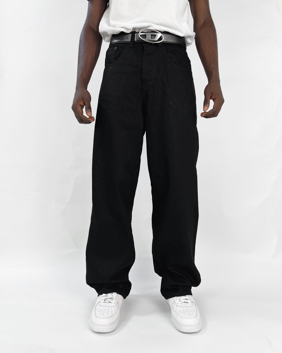 GIESTO baggy jeans in solid black