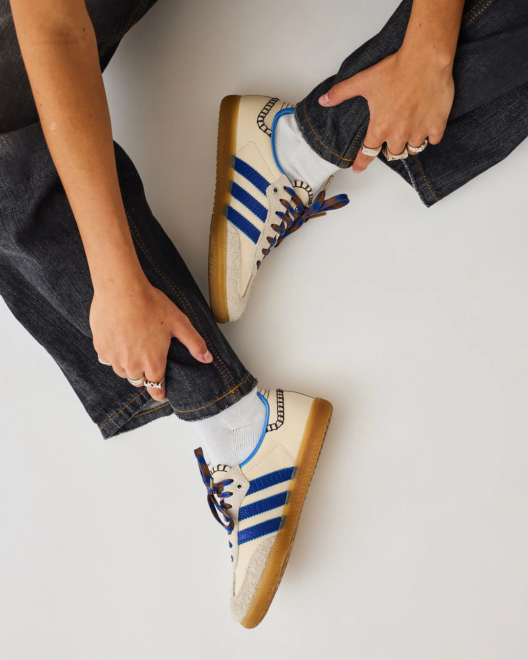 Adidas Samba Nylon Wales Bonner Trainers in Wonder Clay Royal