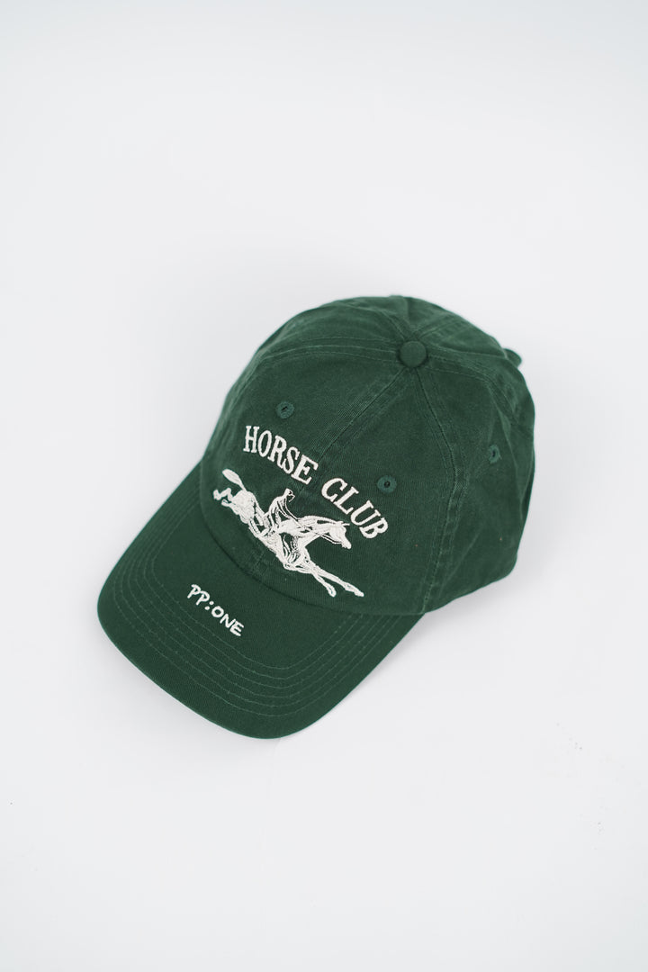 Embroidery Detail Adjustable Baseball Cap in green