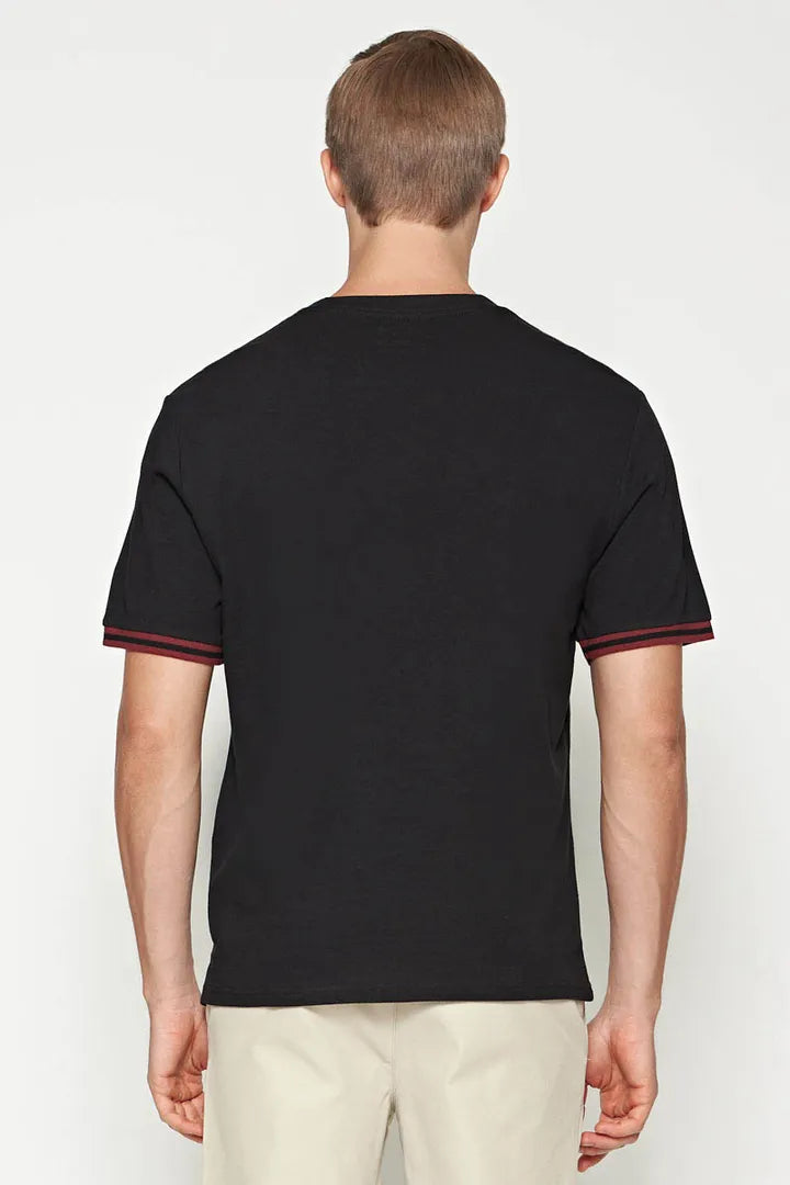 Garage T-shirt with tipping in black