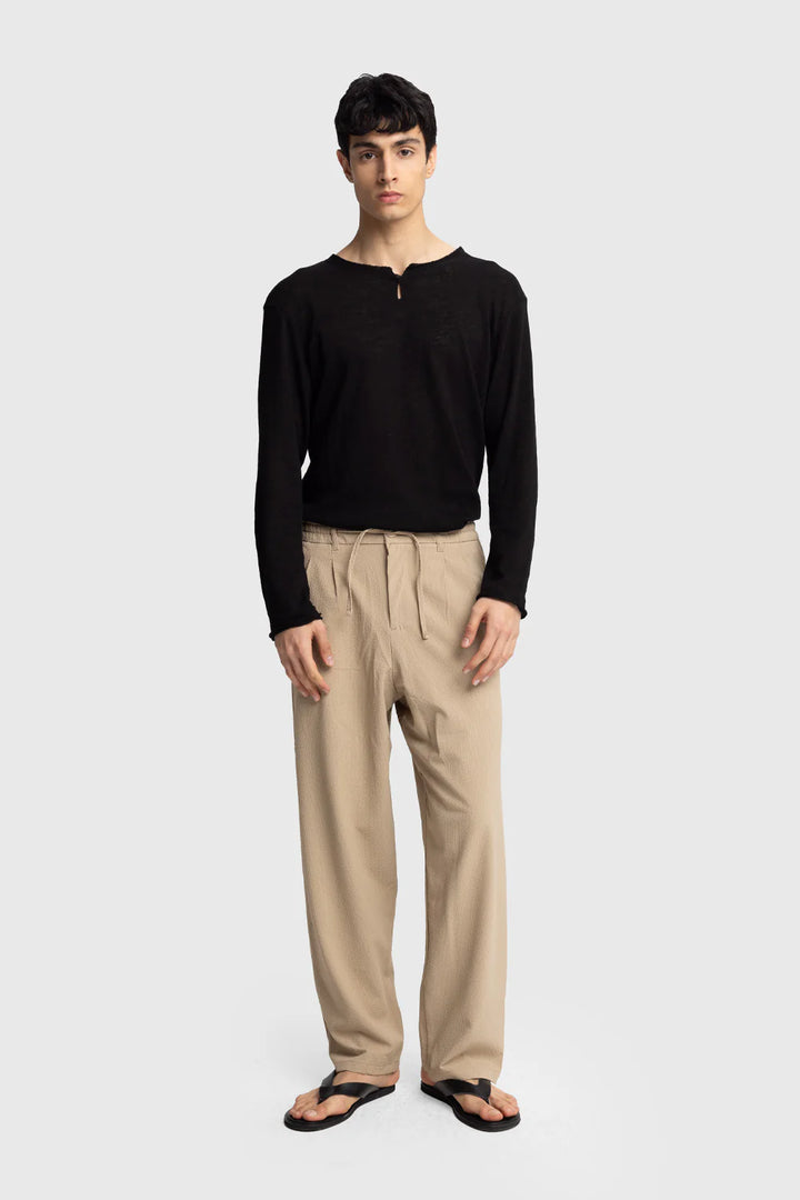 Giesto Gofre roped trousers in beige