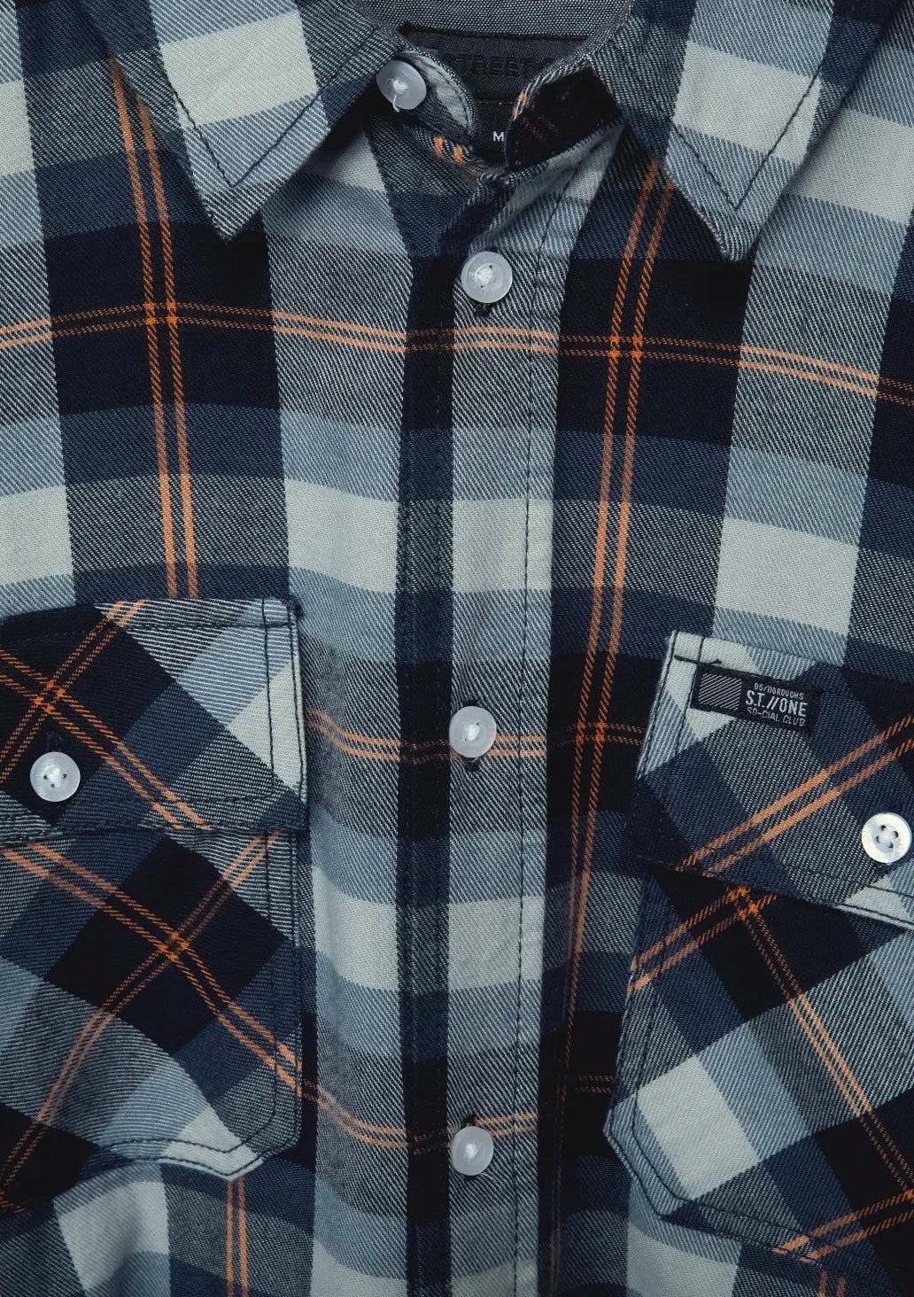 Street One Men plaid shirt in orange and blue