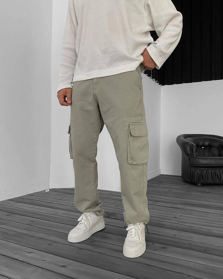 Difransel baggy cargo jeans in khaki