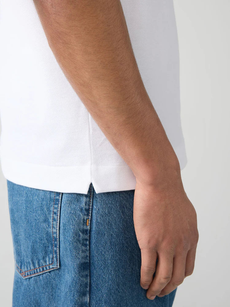 Lacoste Tipped Short Sleeve Polo Shirt in White