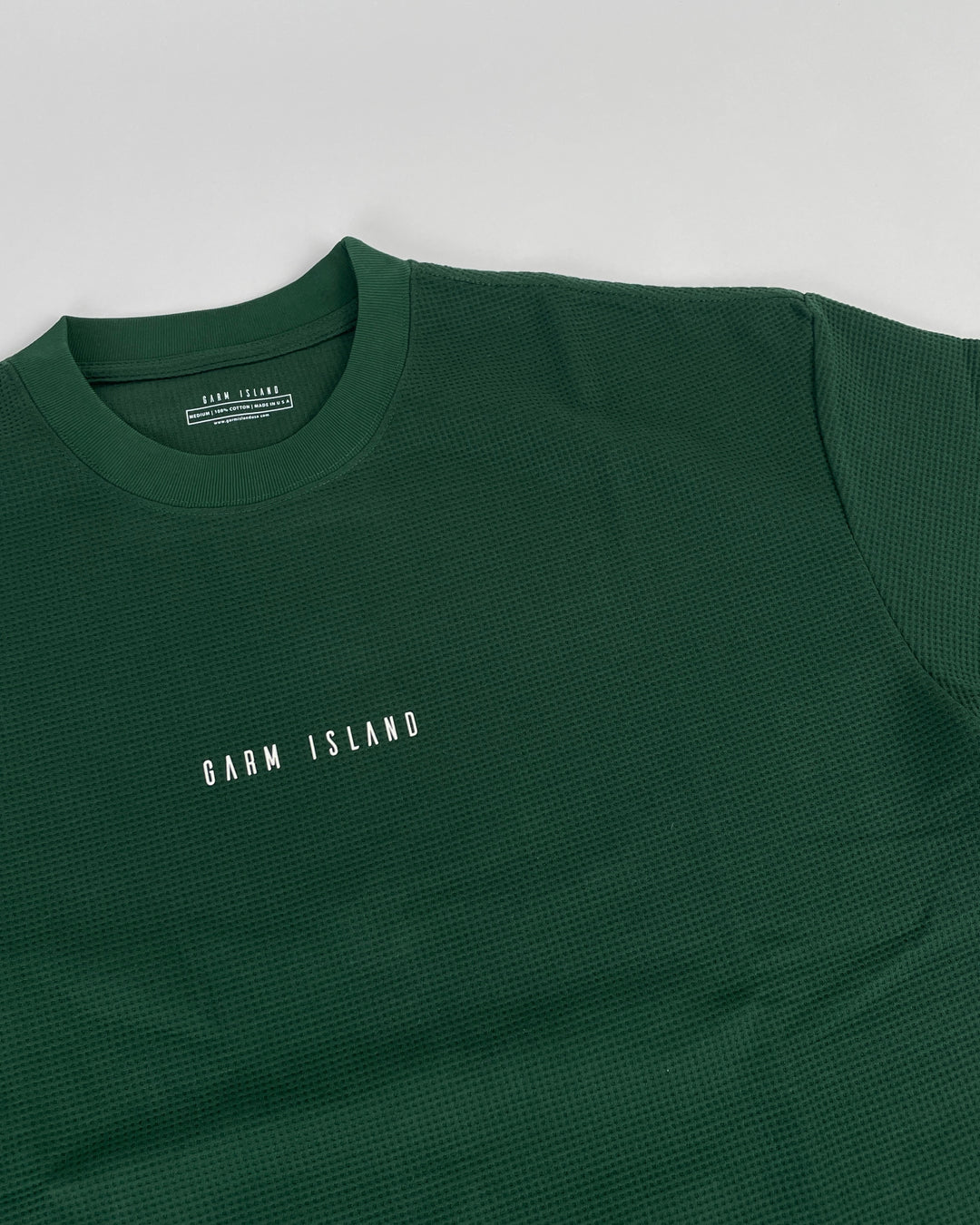 Garm Island Premium Oversized Waffle T-shirt in green