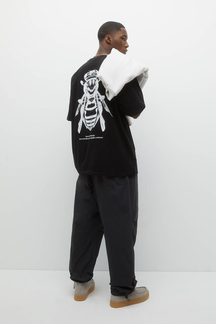 Garm Island Bee Backprint T-shirt in black