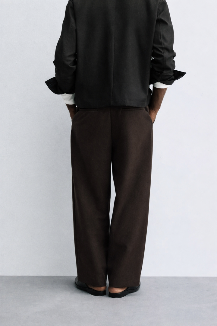 Snazzy smart wide leg pants in brown