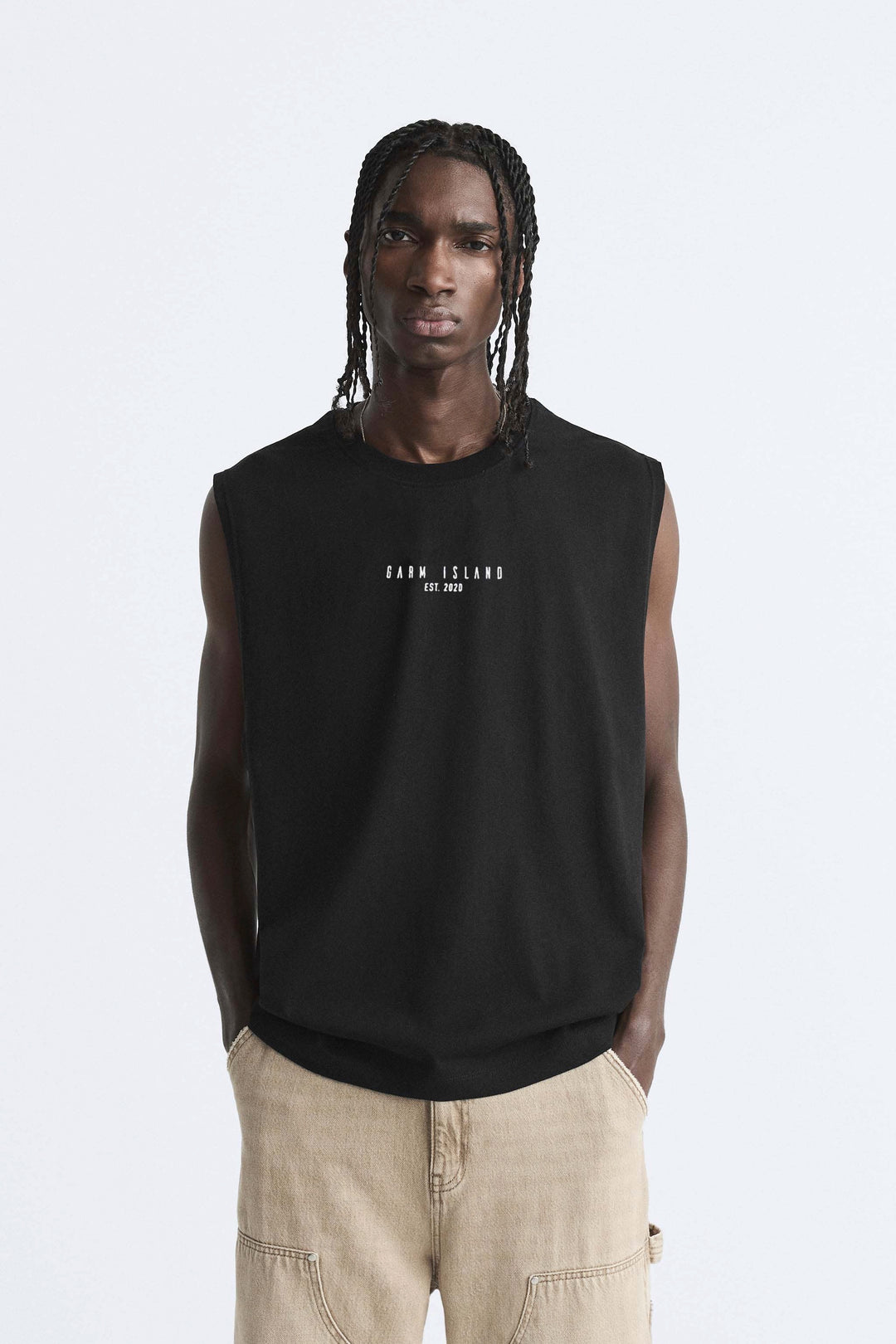 Garm Island Sleeveless T-shirt in black