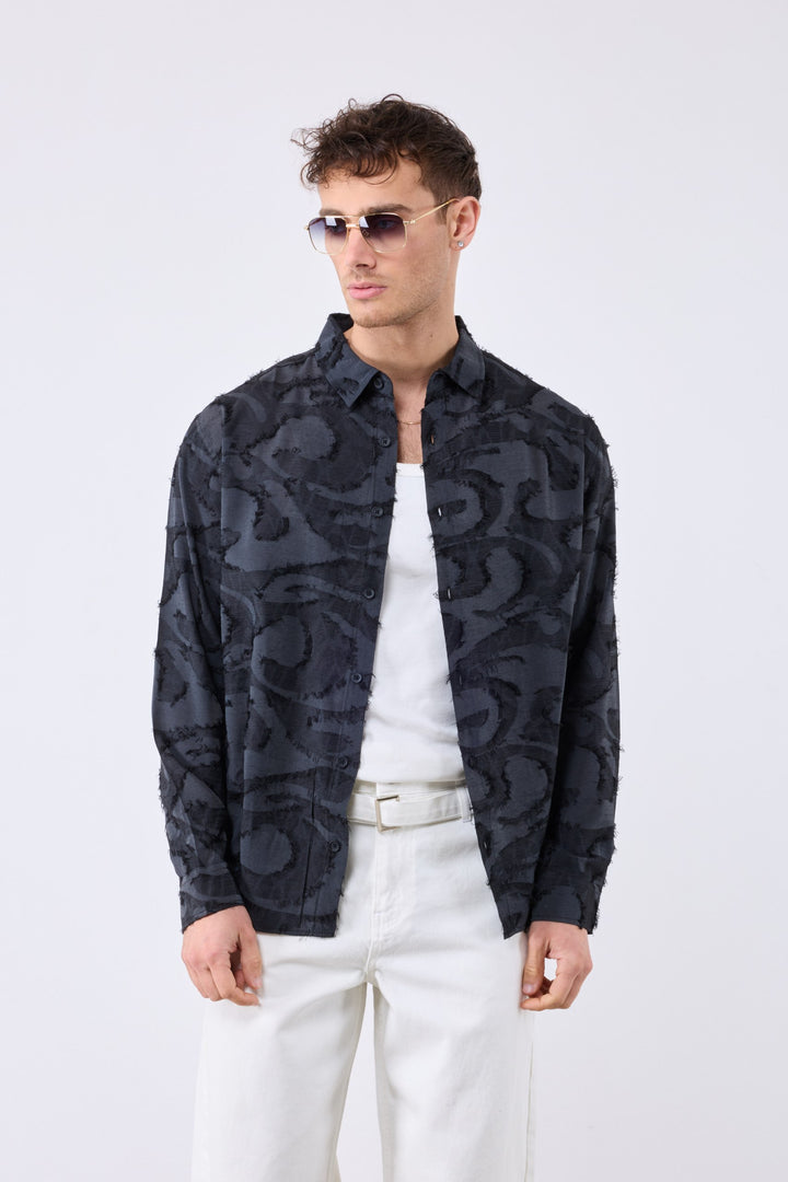 2512 Feather Longsleeve Shirt in Black