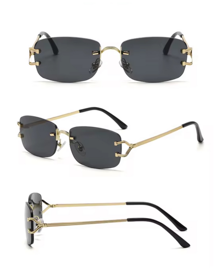 Vintage Rimless Sun glasses in Black