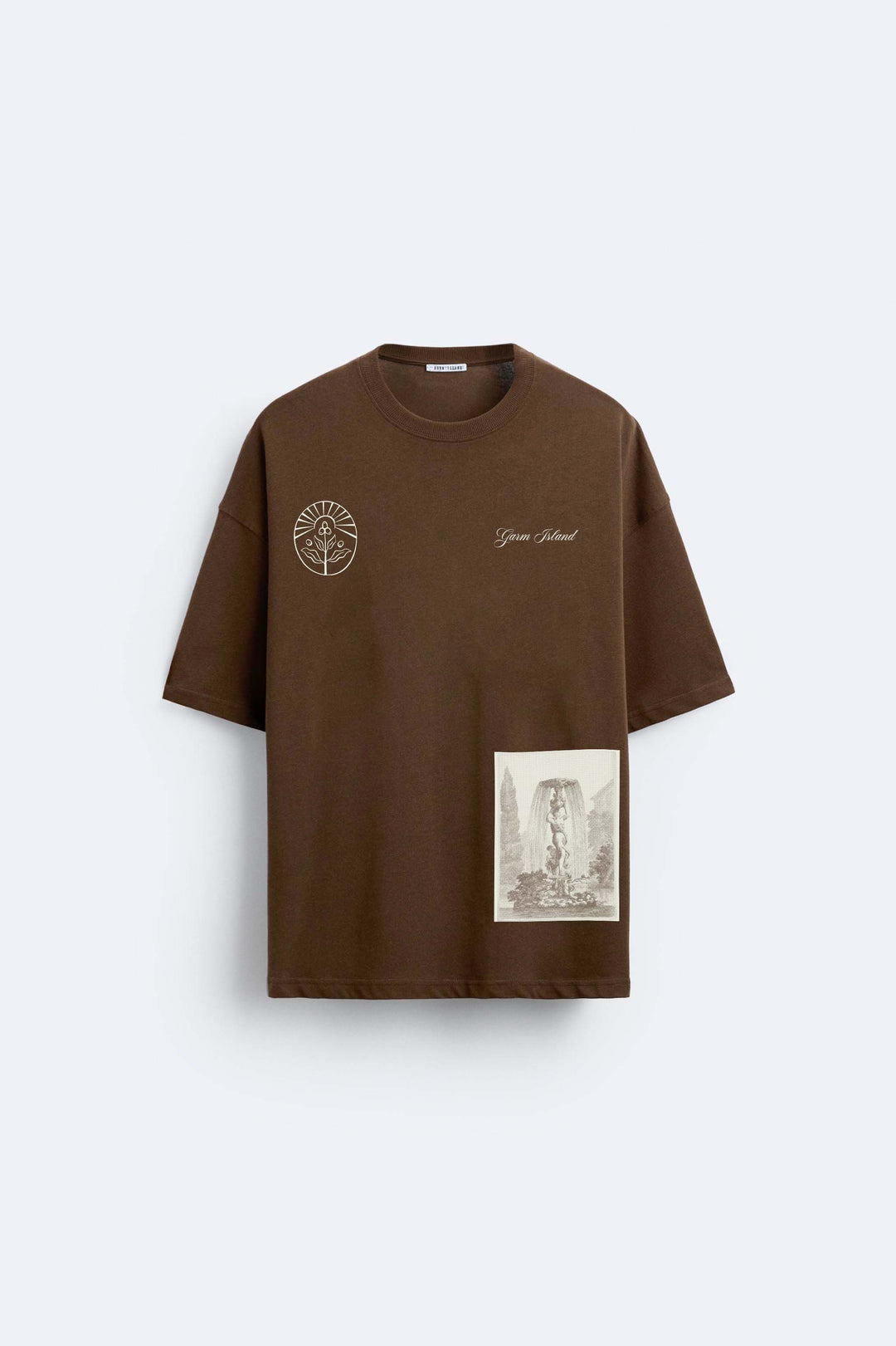 Garm Island Fountain T-shirt in  brown