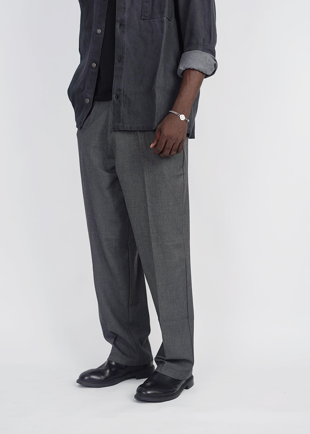 Snazzy smart wide leg pants in dark grey