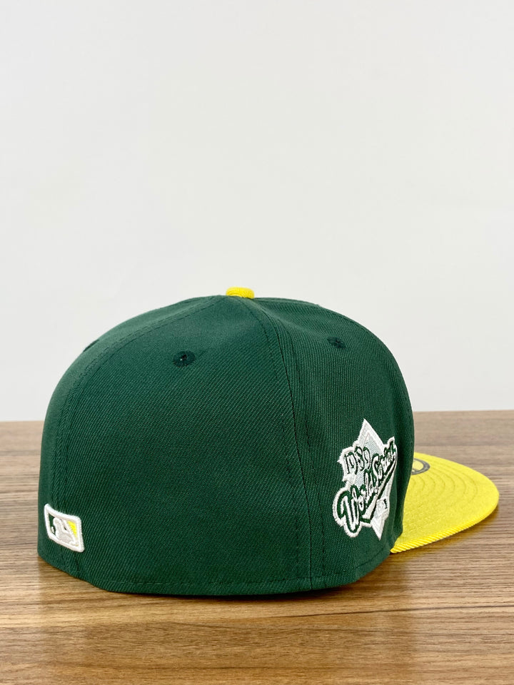 Oakland Athletics Letterman Fitted Snapbacks in dark green