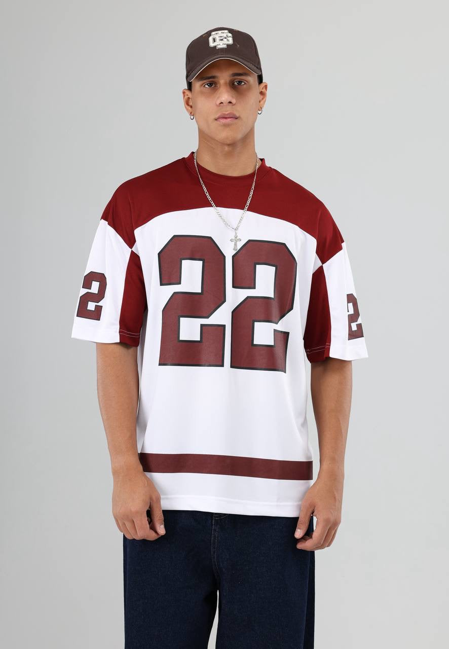 Essence of Life Mesh Jersey in Burgundy