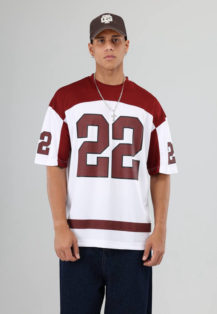 Essence of Life Mesh Jersey in Burgundy