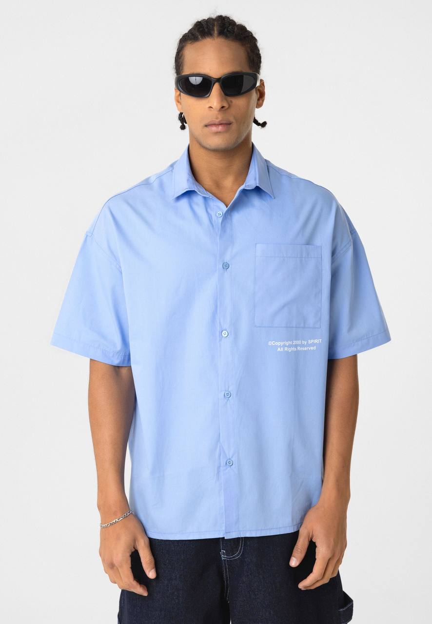 Essence of Life Deviant Backprint Shirt in Blue