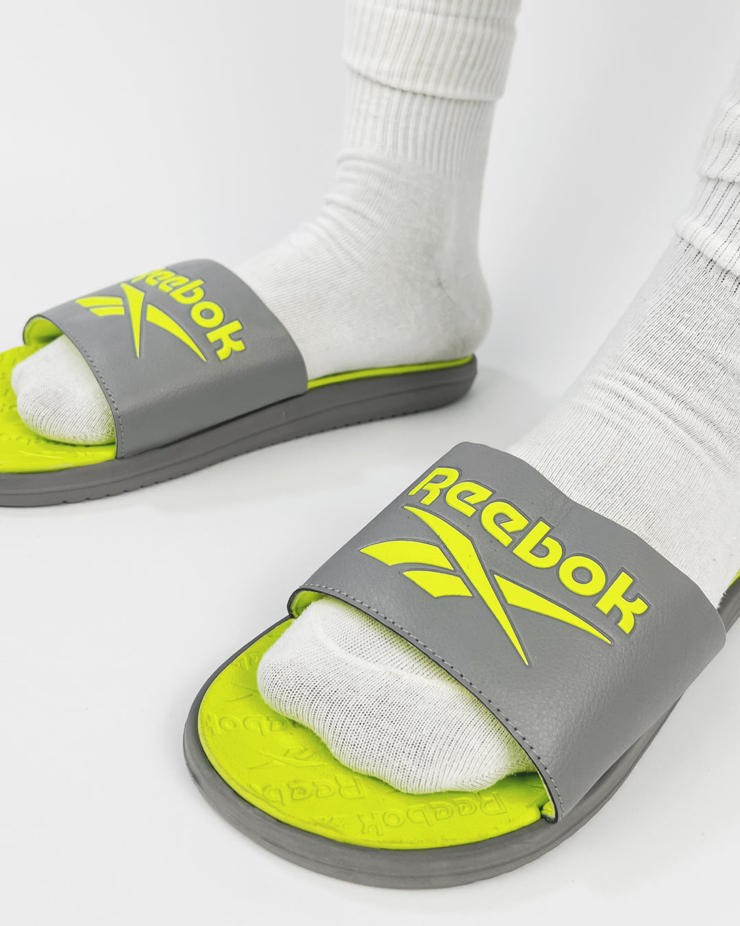 Slide Reebok Exercise Reebok Dual Density Slides in Lime Green – Garmisland
